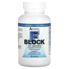 Absolute Nutrition, FBlock, оригинальная рецептура, абсорбент жира, 90 капсул