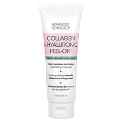 Advanced Clinicals, Collagen + Hyaluronic Peel-Off, нежная отшелушивающая маска для лица, 101 мл (3,4 жидк. Унции)