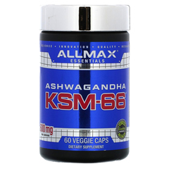 ALLMAX, ашваганда KSM-66, 600 мг, 60 растительных капсул (300 мг в 1 капсуле)