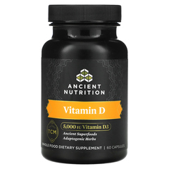 Ancient Nutrition, витамин D, 5000 МЕ, 60 капсул