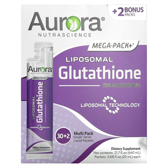 Aurora Nutrascience, Mega-Pack+, липосомальный глутатион, 750 мг, 32 пакетика по 20 мл (0,68 жидк. унции)