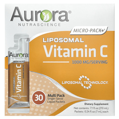 Aurora Nutrascience, Micro-Pack+, липосомальный витамин C, 1000 мг, 30 порционных пакетиков по 7 мл (0,24 жидк. унции)