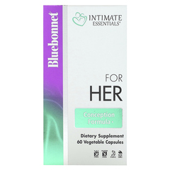 Bluebonnet Nutrition, Intimate Essentials, для нее, формула для зачатия, 60 растительных капсул
