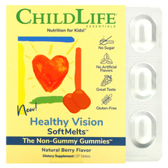 ChildLife Essentials, Healthy Vision SoftMelts, натуральный ягодный вкус, 27 таблеток