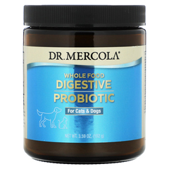 Dr. Mercola, цельнопищевой пищеварительный пробиотик, для кошек и собак, 102 г (3,59 унции)