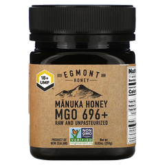 Egmont Honey, Мед манука, необработанный и непастеризованный, MGO 696+, 250 г (8,82 унции)