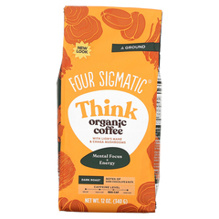Four Sigmatic, Think, грибной молотый кофе, с ежовиком гребенчатым и чагой, темная обжарка, 340 г (12 унций)