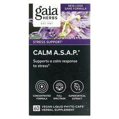 Gaia Herbs, Calm A.S.A.P., 60 веганских капсул Liquid Phyto-Caps