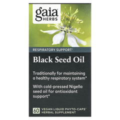 Gaia Herbs, масло черного тмина, 60 веганских капсул Liquid Phyto-Caps