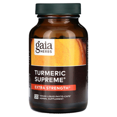 Gaia Herbs, Turmeric Supreme, повышенная сила действия, 120 веганских капсул с жидкостью Liquid Phyto-Caps