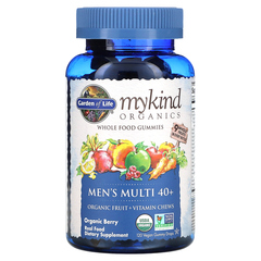 Garden of Life, MyKind Organics, мультивитаминный комплекс для мужчин 40+, органические ягоды, 120 веганских жевательных таблеток