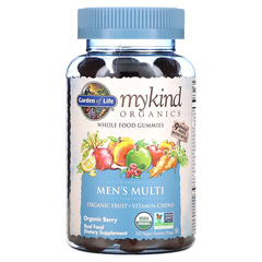 Garden of Life, MyKind Organics, мультивитамины для мужчин, органические ягоды, 120 веганских жевательных таблеток