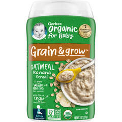 Gerber, Органическая овсяная каша с бананом, для малышей, умеющих сидеть, 227 г (8 унций)