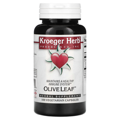 Kroeger Herb Co, Листья оливкового дерева, 100 вегетарианских капсул