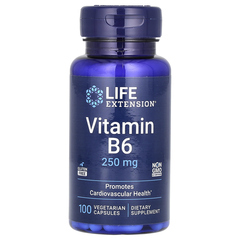 Life Extension, витамин B6, 250 мг, 100 вегетарианских капсул