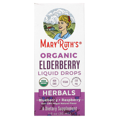 MaryRuth's, Органические жидкие капли из бузины, травы, голубика + малина, 30 мл (1 жидк. Унция)