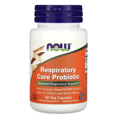 NOW Foods, пробиотик для поддержки дыхательной системы, 60 растительных капсул