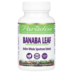 Paradise Herbs, лист банабы, 60 вегетарианских капсул