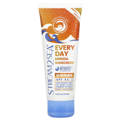 Stream2Sea, Ежедневное минеральное солнцезащитное средство с шиммером, SPF 45, 75 мл (2,5 жидк. Унции)