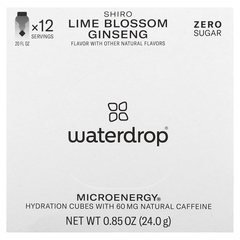 Waterdrop, Shiro MicroEnergy Hydration Cubes, лаймовый цвет и женьшень, 12 кубиков, 24 г (0,85 унции)