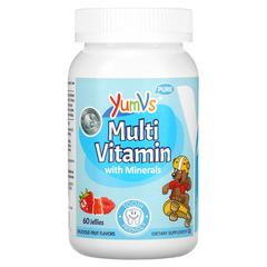 YumV's, Мультивитамины с минералами, приятные фруктовые вкусы, 60 желейных таблеток
