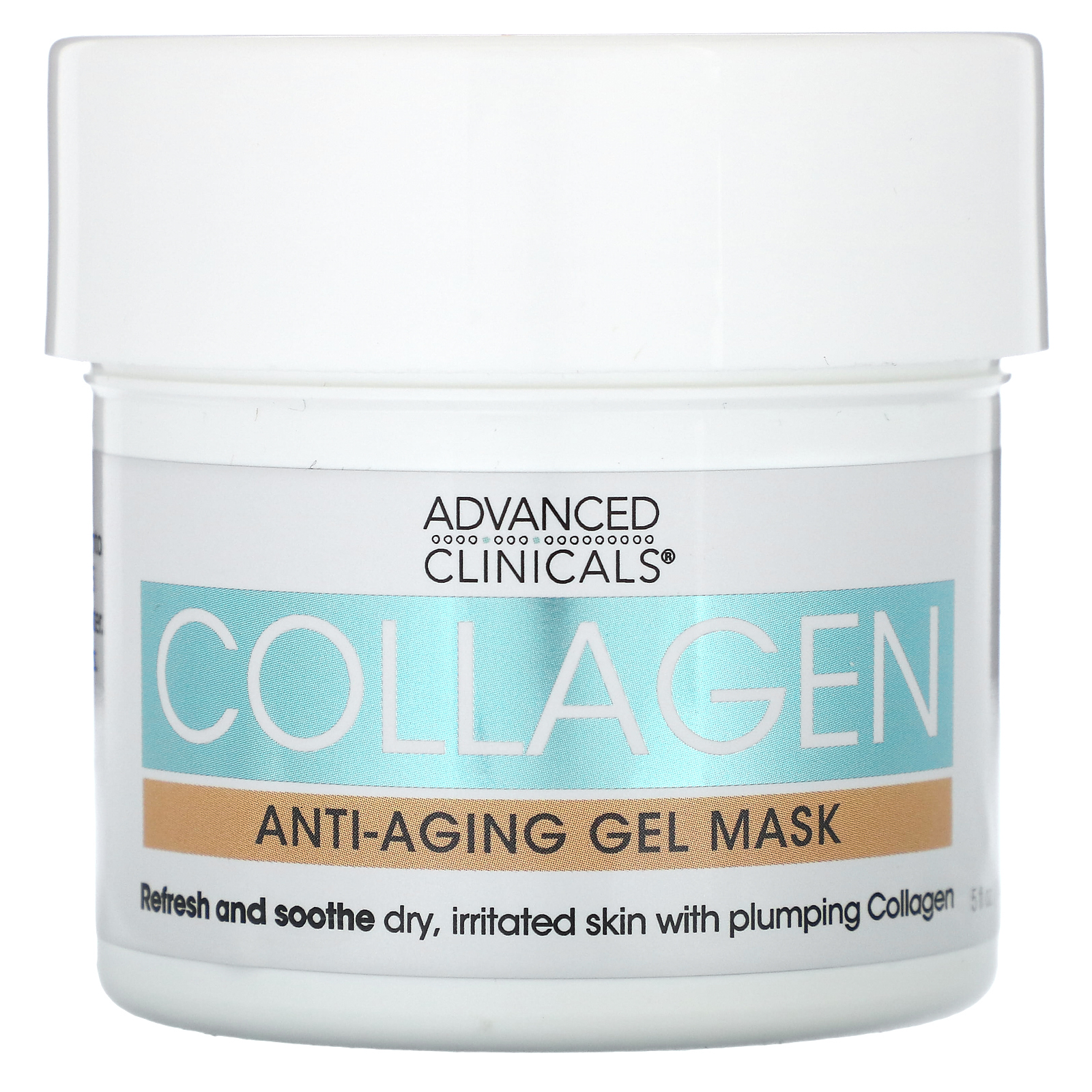 Advanced Clinicals, Collagen, антивозрастная гелевая косметическая маска, 148 мл (5 жидк. Унций)