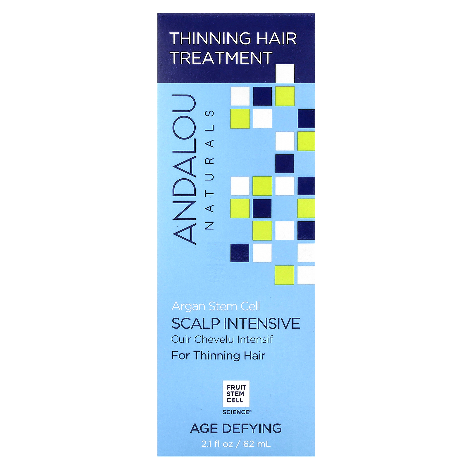 Andalou Naturals, аргановые стволовые клетки, интенсивное средство для кожи головы, против выпадения волос, омолаживающий эффект, 62 мл (2,1 жидк. унции)