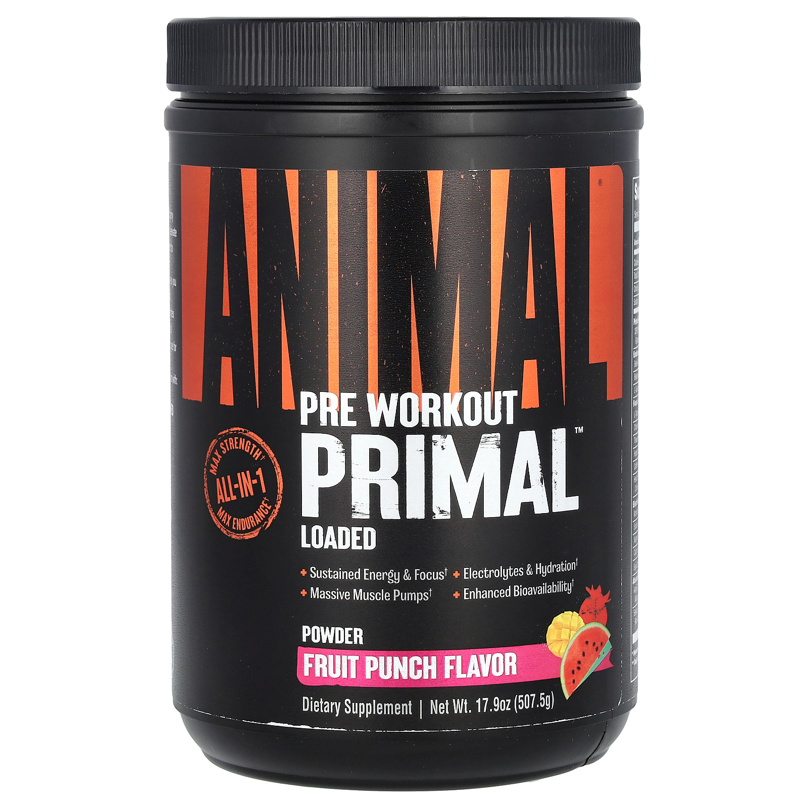 Animal, Primal Loaded, предтренировочный комплекс, со вкусом фруктового пунша, 507,5 г (17,9 унции)