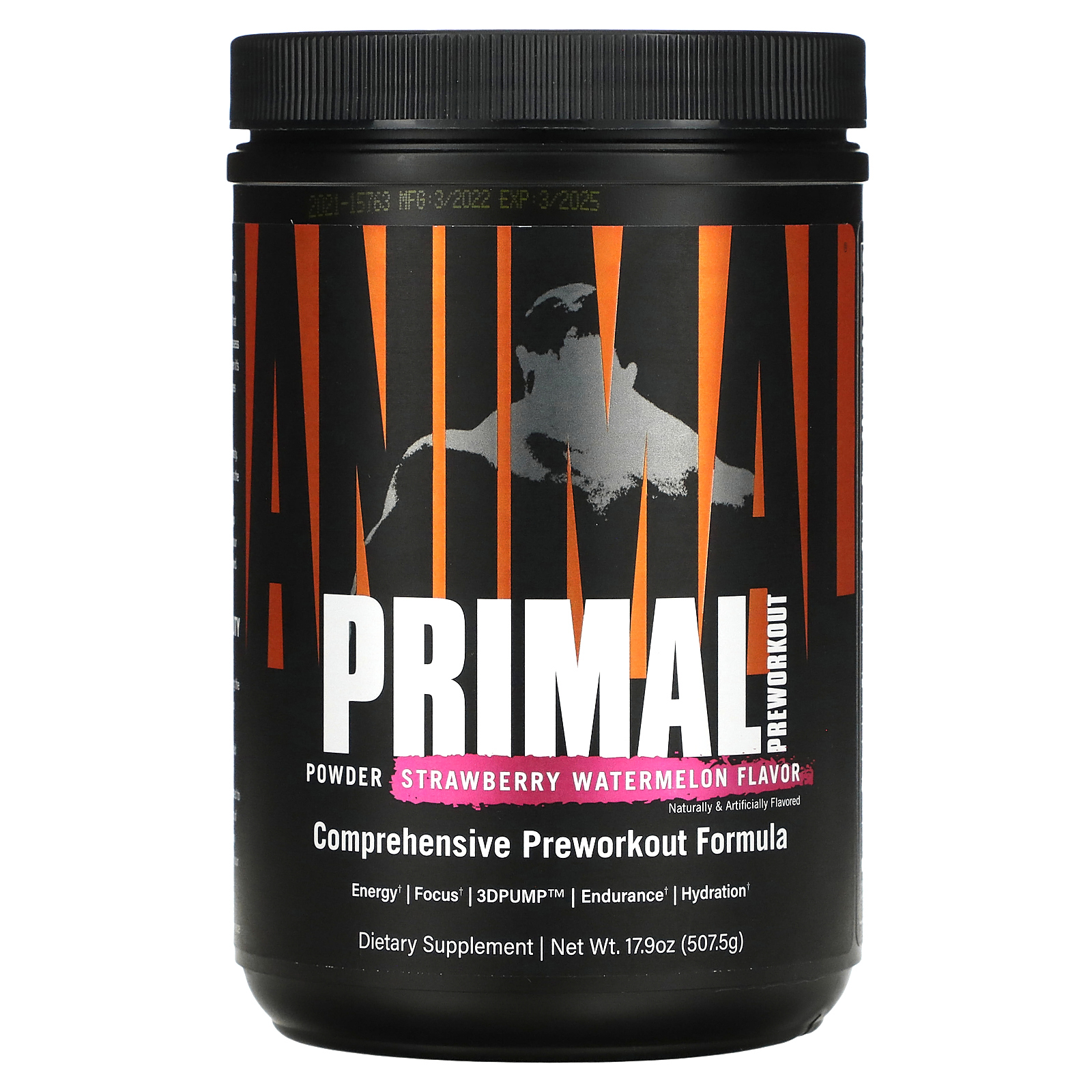 Animal, Primal, порошок для приема перед тренировкой, со вкусом клубники и арбуза, 507,5 г (17,9 унции)