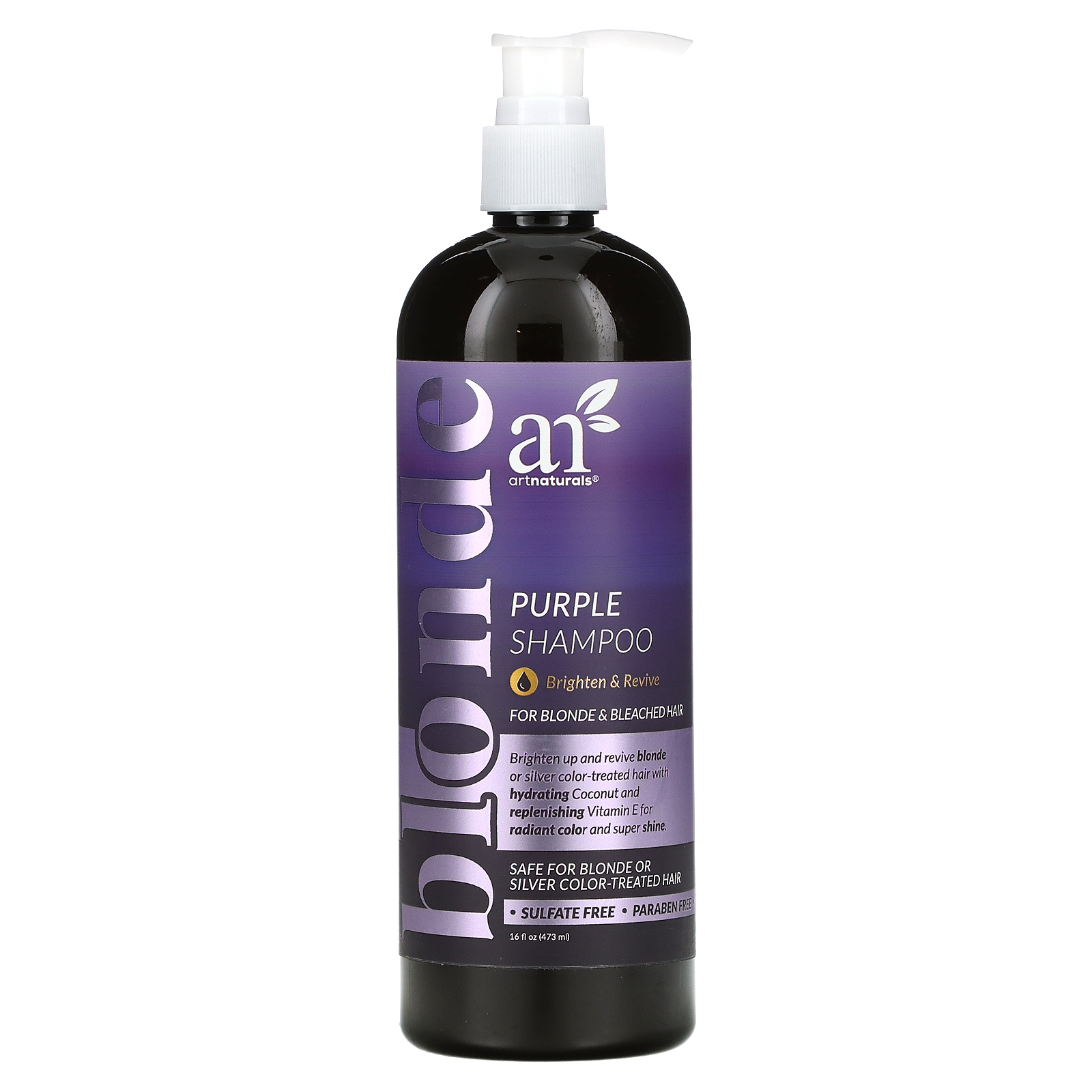 artnaturals, фиолетовый шампунь, для светлых и обесцвеченных волос, 473 мл (16 жидк. унций)
