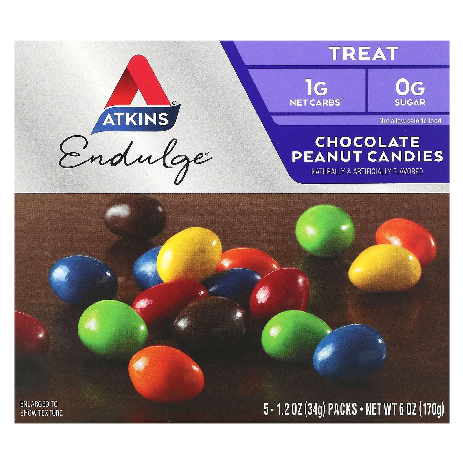 Atkins, Treat Endulge, шоколадные конфеты с арахисом, 5 упаковок, весом 34 г (1,2 унции) каждая