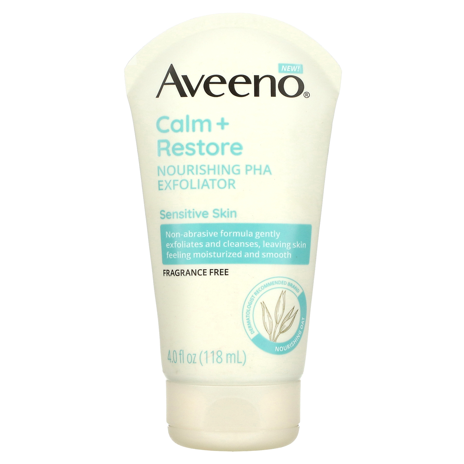 Aveeno, Calm + Restore, питательное отшелушивающее средство с ПГК, без отдушек, 118 мл (4 жидк. Унции)