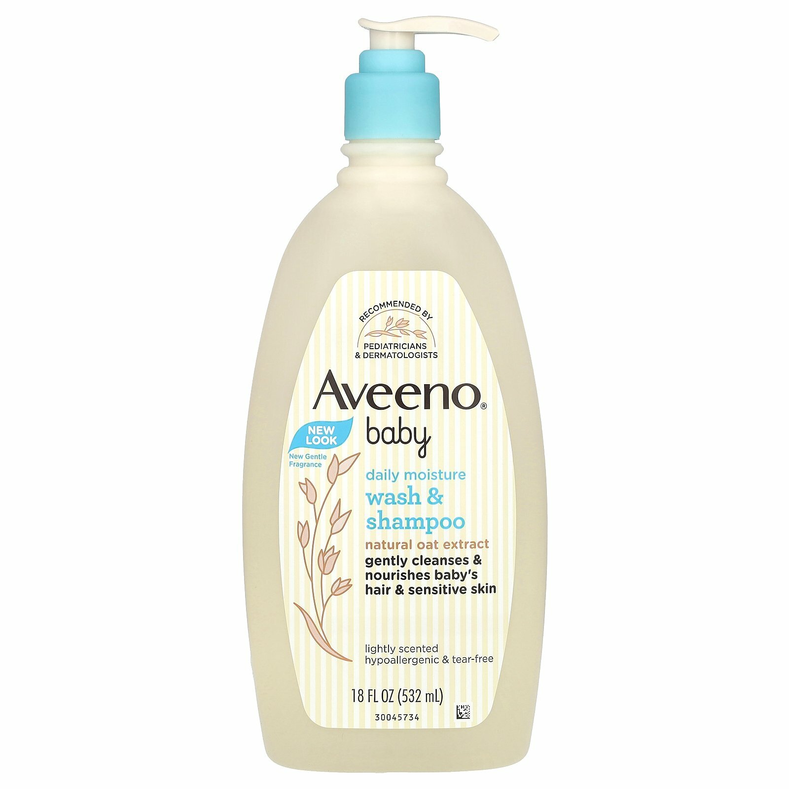 Aveeno, детское увлажняющее средство для мытья тела и шампунь, с легким запахом, 532 мл (18 жидк. унций)