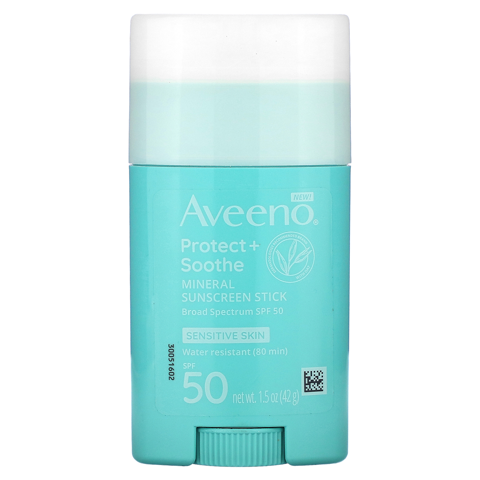 Aveeno, Минеральный солнцезащитный стик Protect + Soothe, SPF 50, без отдушек, 42 г (1,5 унции)