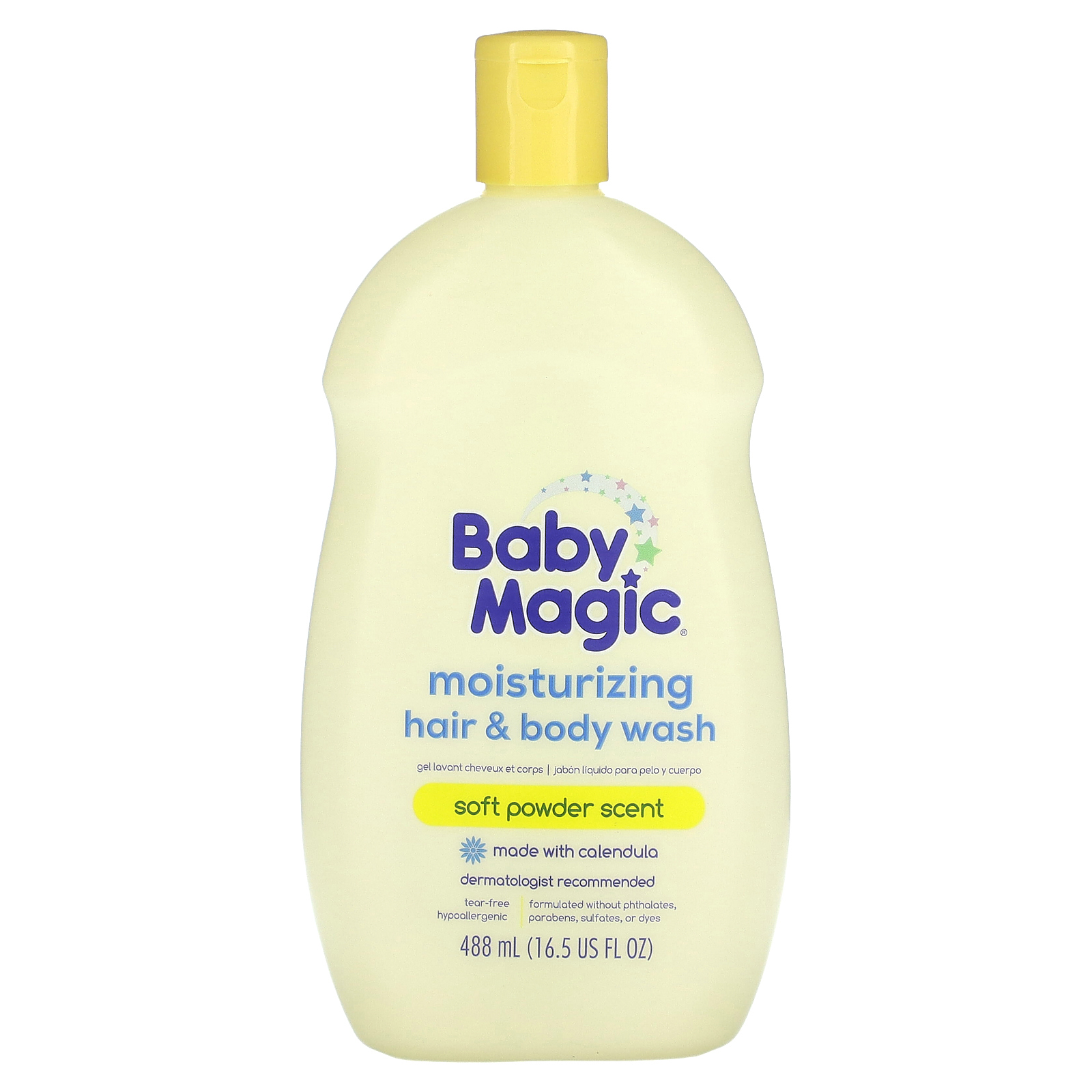 Baby Magic, Увлажняющий гель для волос и тела, мягкая пудра, 488 мл (16,5 жидк. Унции)