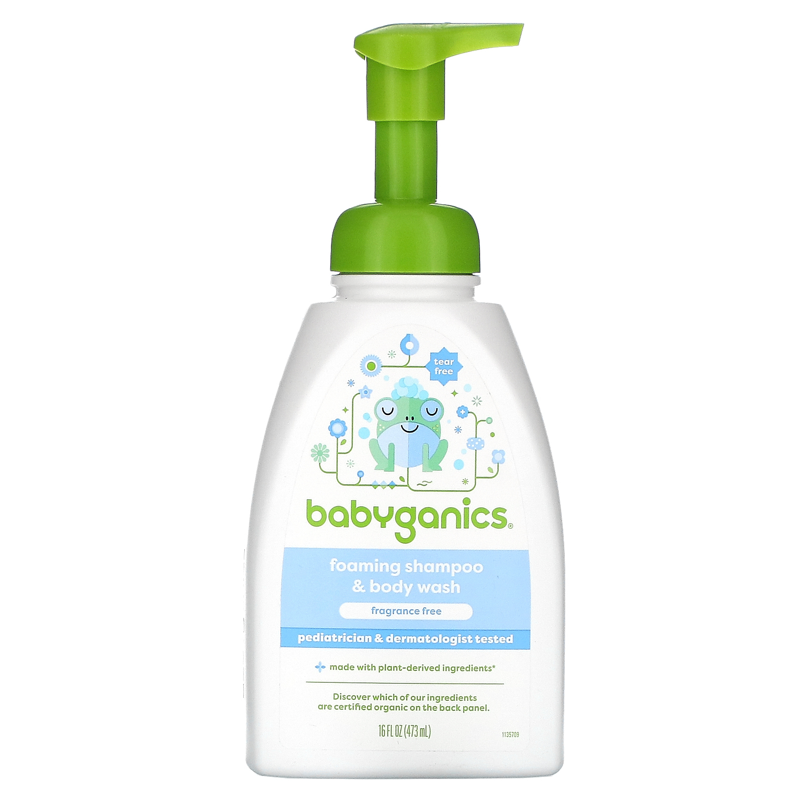 Babyganics, Пенящийся шампунь и гель для душа, без отдушек, 473 мл (16 жидк. Унций)