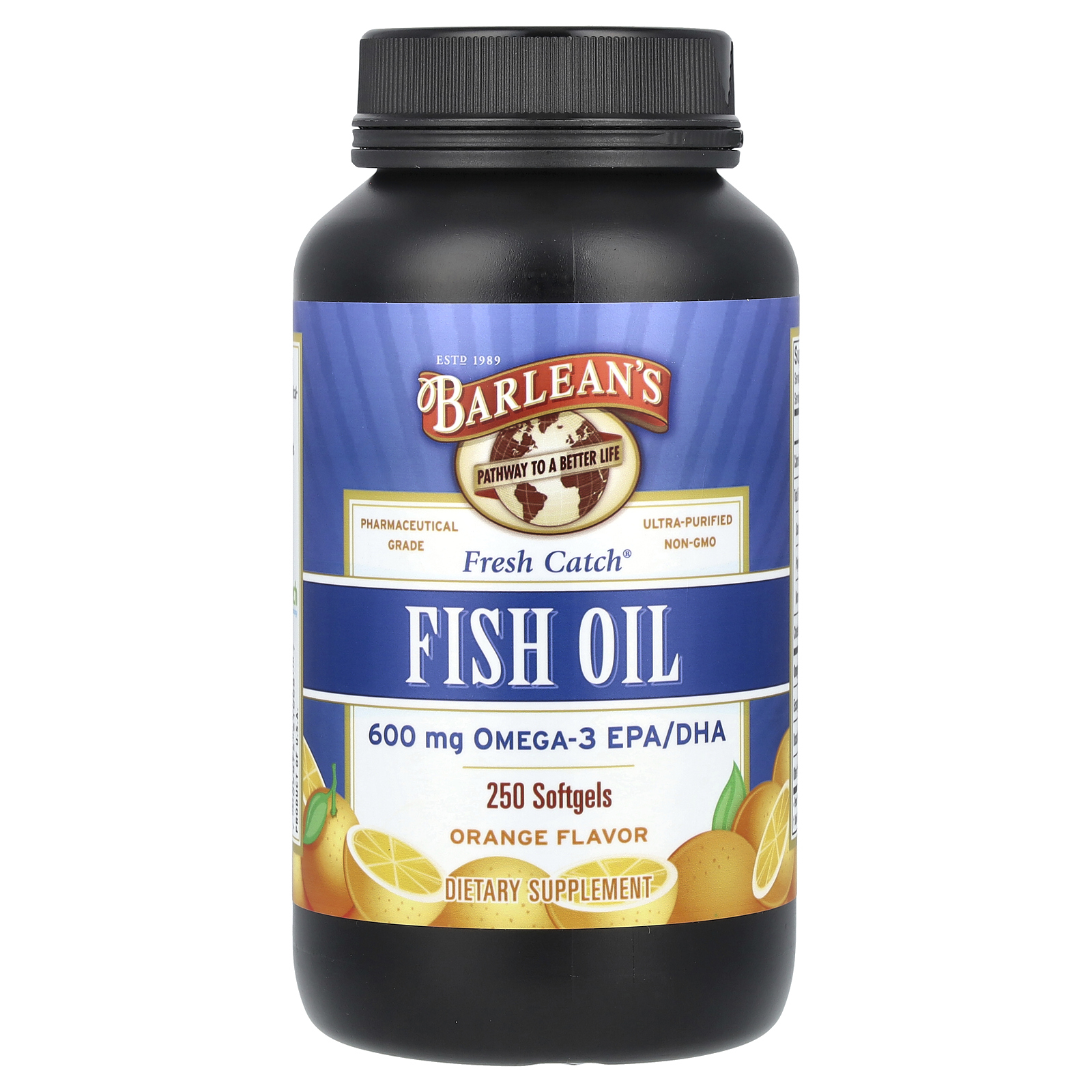 Barlean's, Fresh Catch, добавка с рыбьим жиром, омега-3 ЭПК/ДГК, со вкусом апельсина, 250 мягких желатиновых капсул