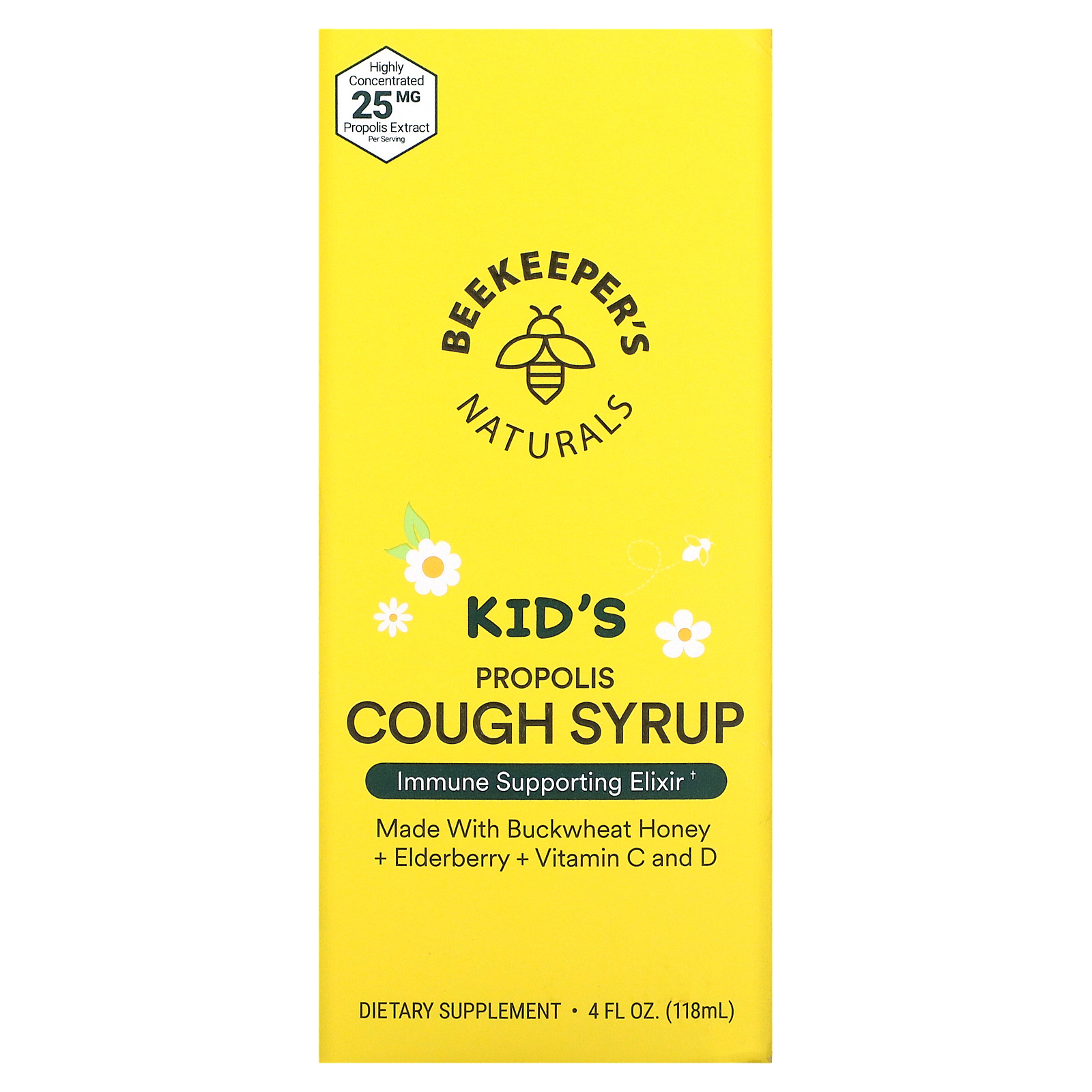 Beekeeper's Naturals, Kids, медовый сироп от кашля, 118 мл (4 жидк. Унции)