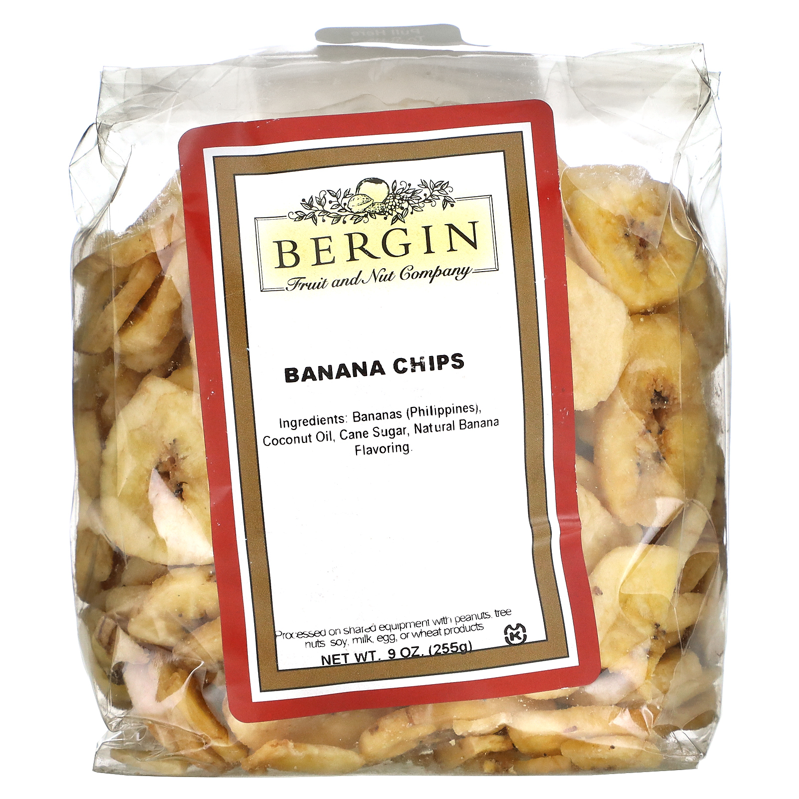 Bergin Fruit and Nut Company, банановые чипсы, 255 г (9 унций)