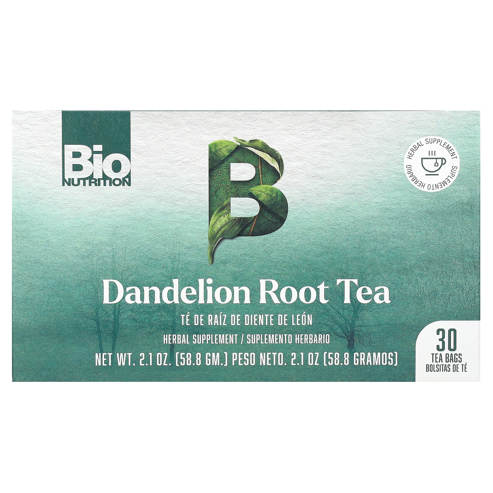 Bio Nutrition, чай из корня одуванчика, без кофеина, 30 чайных пакетиков, 58,8 г (2,1 унции)