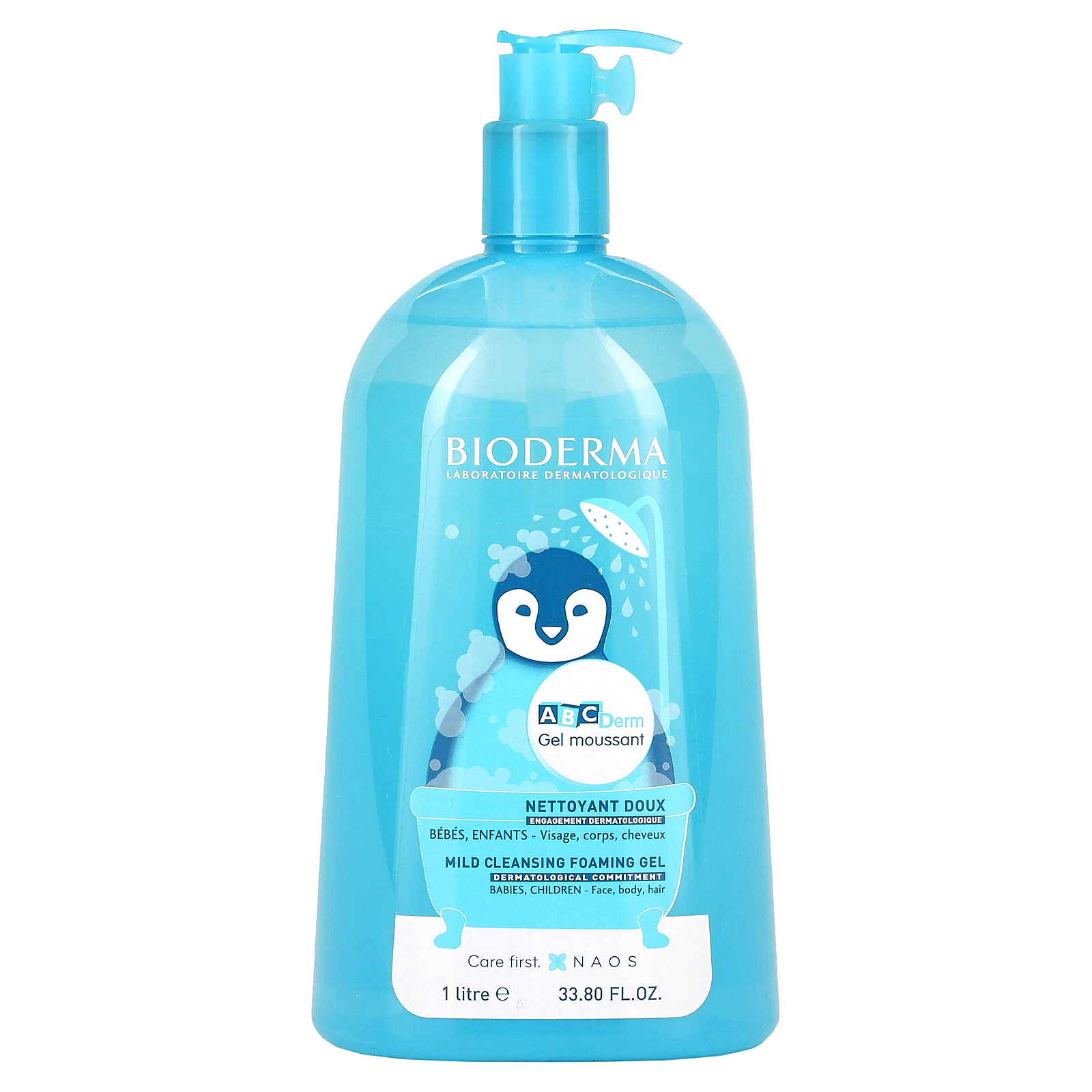 Bioderma, ABCDerm, мягкая очищающая пенка, 1 л (33,8 жидк. Унции)