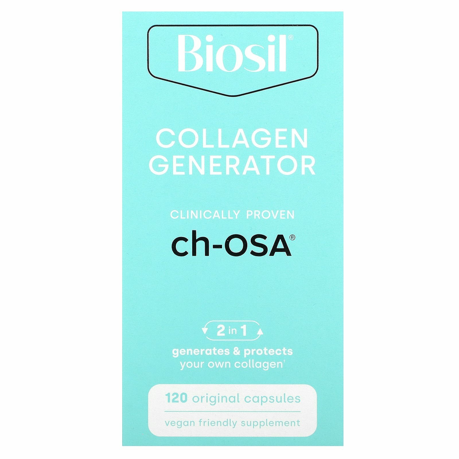 BioSil, Collagen Generator, средство для стимулирования производства коллагена, 120 оригинальных капсул