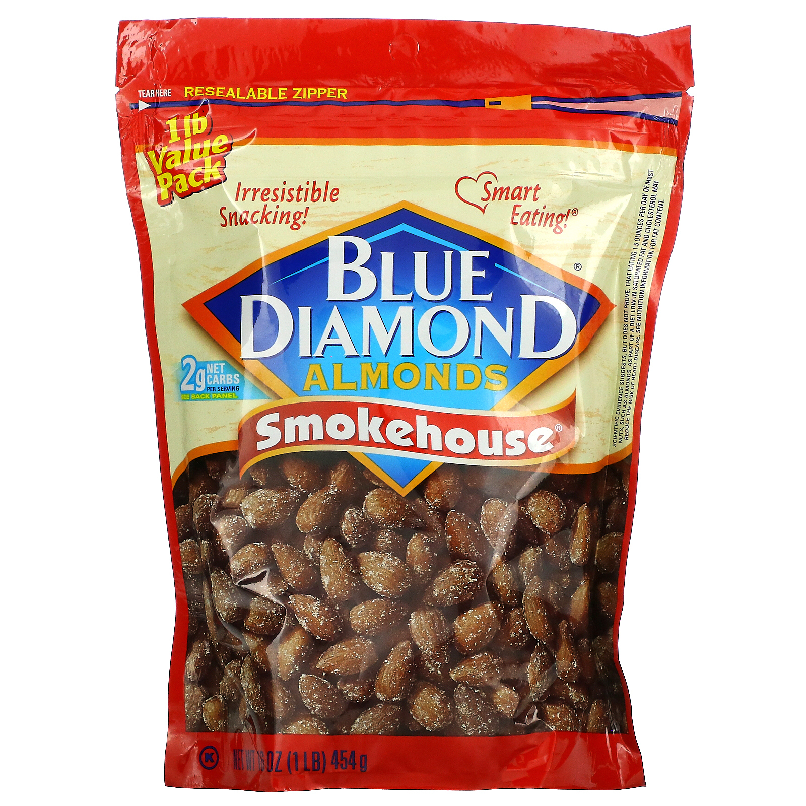 Blue Diamond, Миндаль, коптильня, 454 г (16 унций)