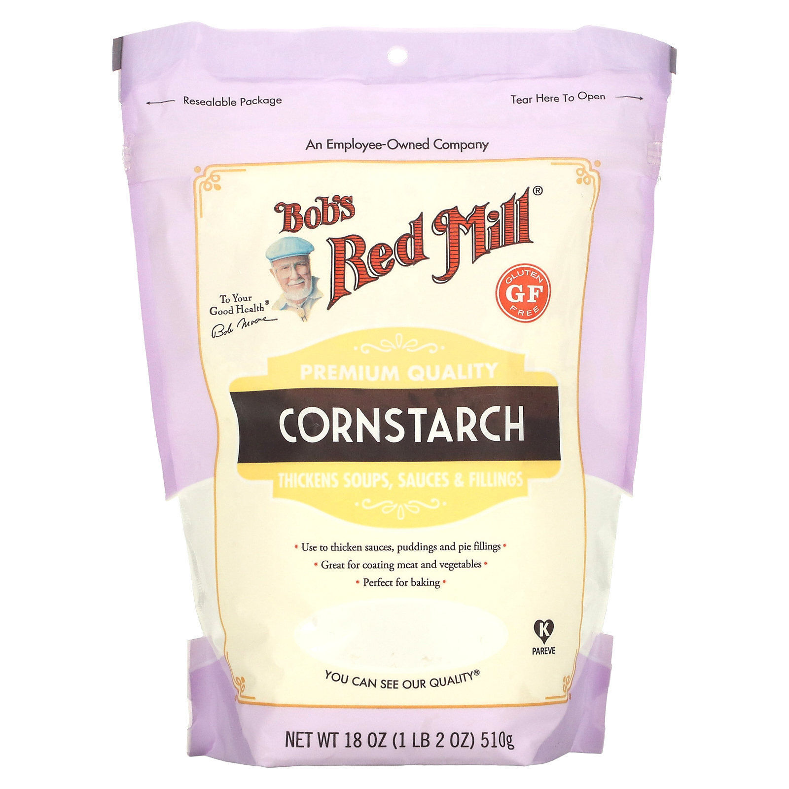 Bob's Red Mill, кукурузный крахмал, безглютеновый, 510 г (18 унций)