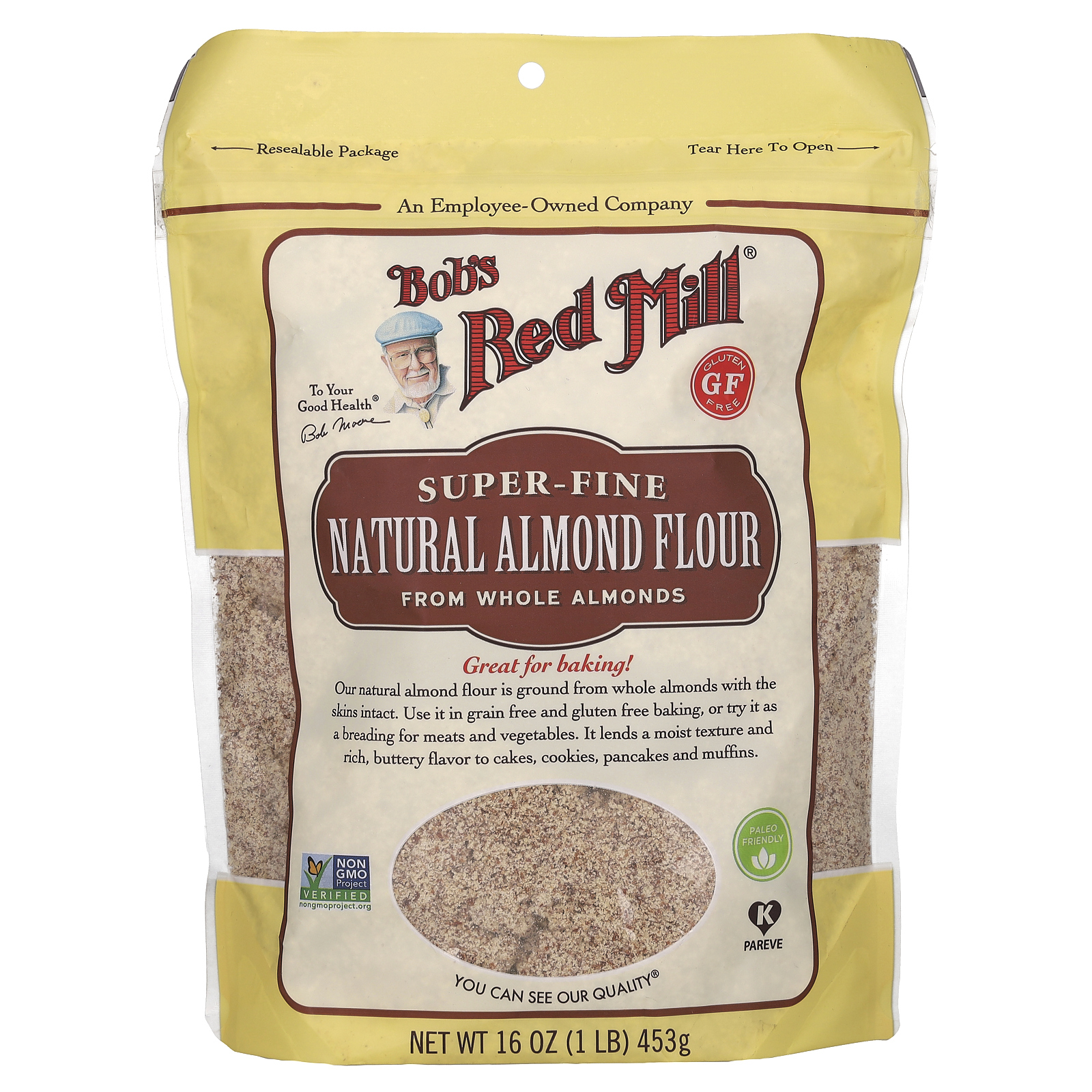 Bob's Red Mill, натуральная миндальная мука, очень мелкого помола, 453 г (16 унций)