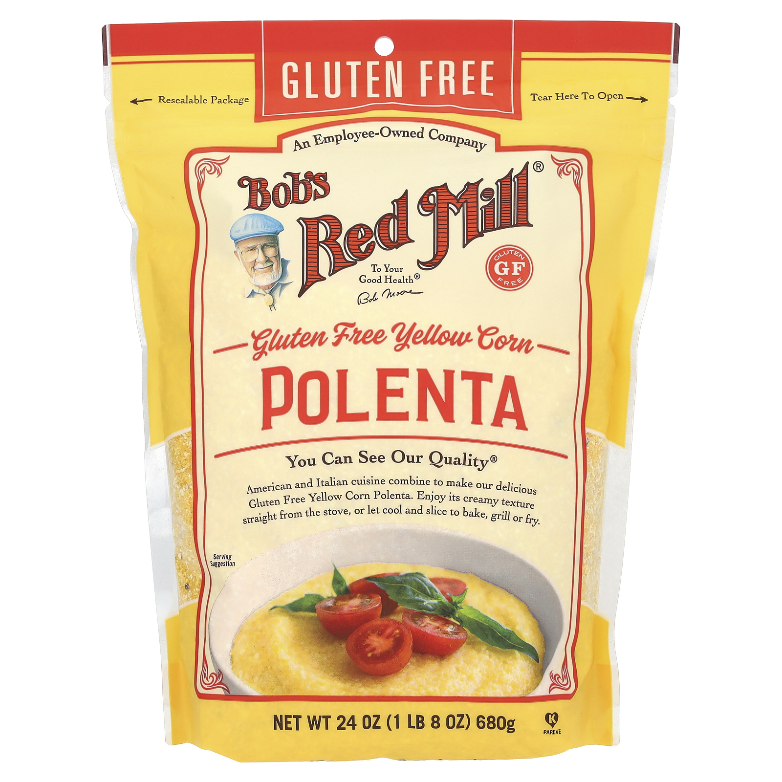 Bob's Red Mill, полента из желтой кукурузы без глютена, 680 г (24 унции)