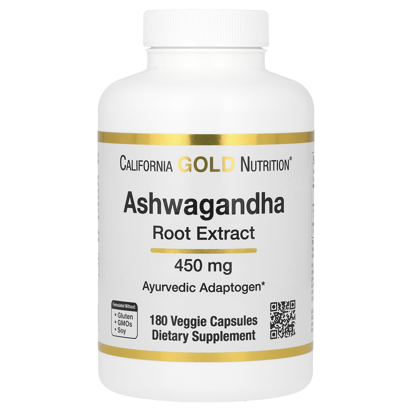 California Gold Nutrition, ашваганда, 450 мг, 180 растительных капсул