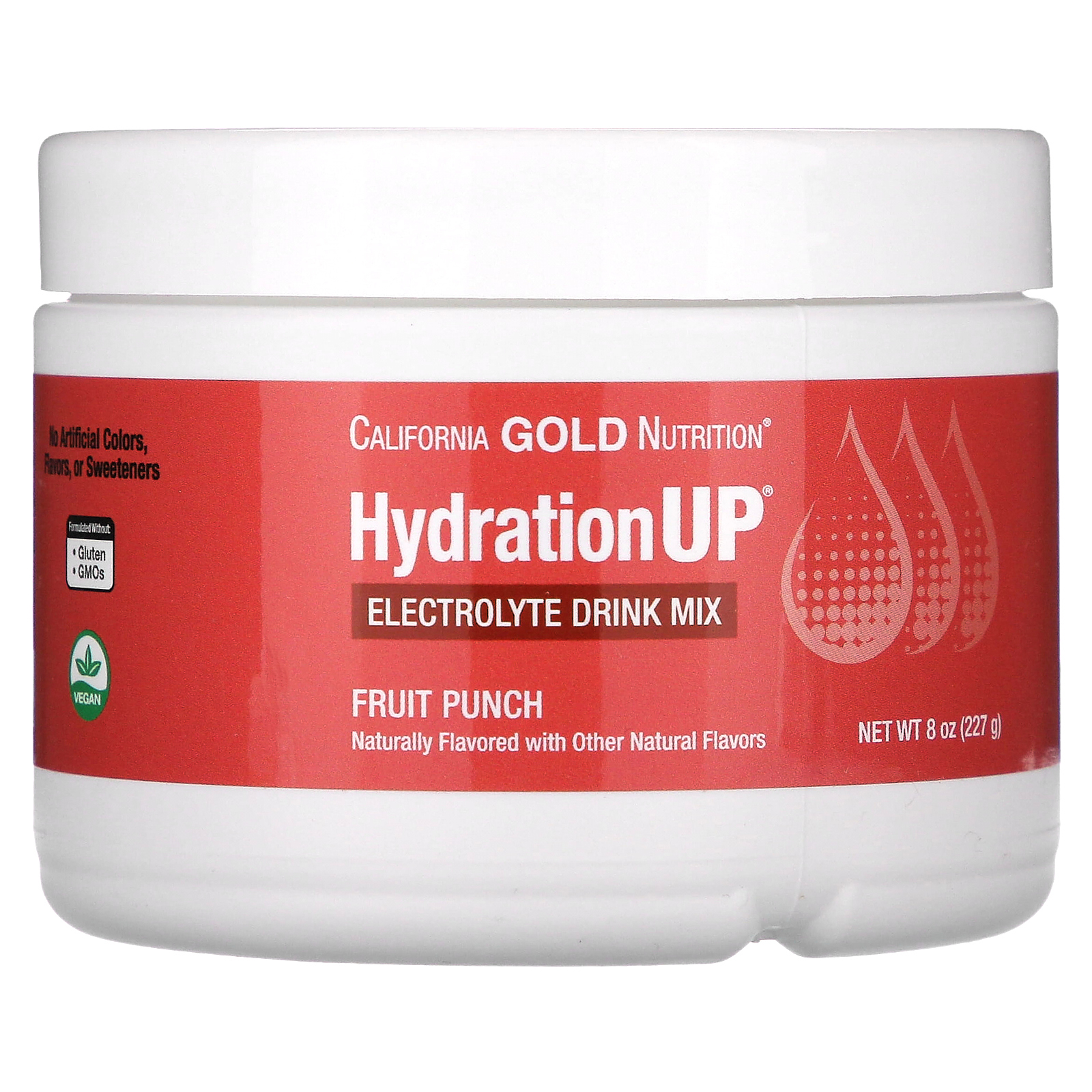 California Gold Nutrition, BEVERAGES, HydrationUp, напиток с электролитами, со вкусом фруктового пунша, 227 г (8 унций)