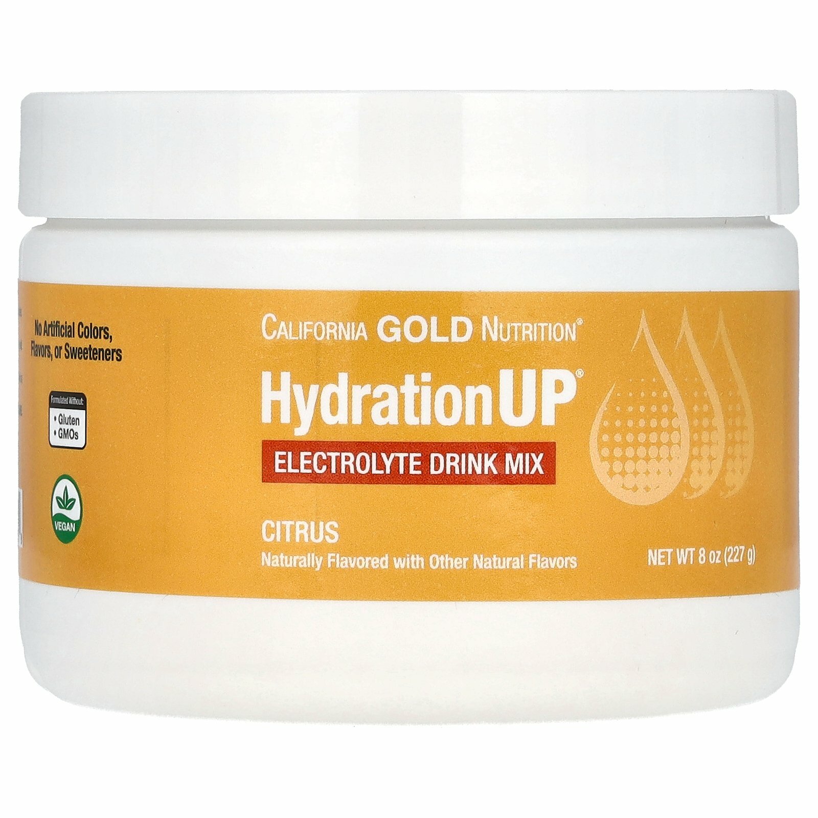 California Gold Nutrition, HydrationUP, порошковая смесь для приготовления напитка с электролитами, с цитрусовым вкусом, 227 г (8 унций)