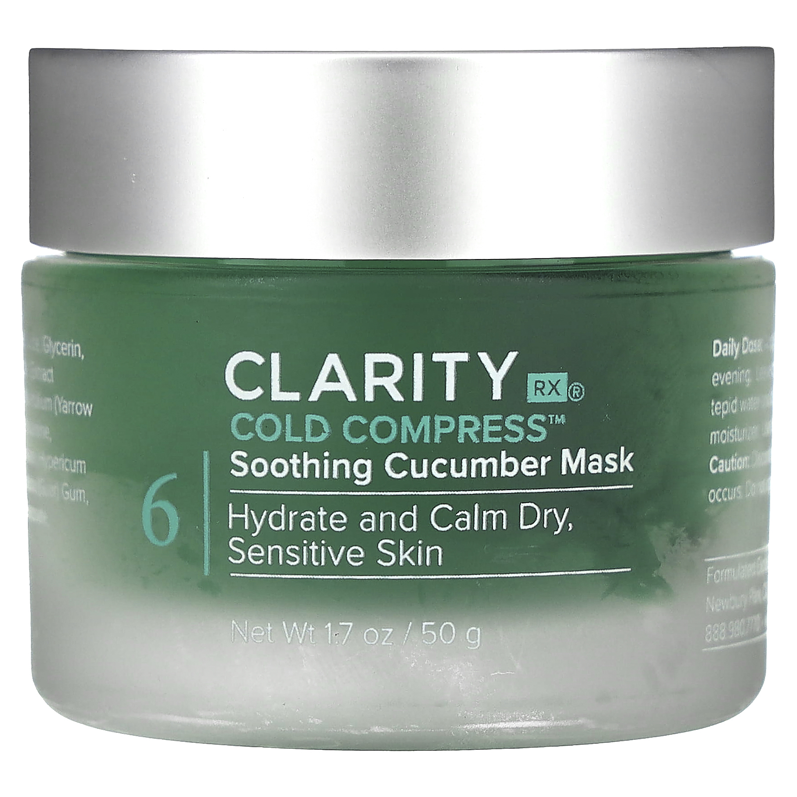 ClarityRx, успокаивающая огуречная маска от простуды, 50 г (1,7 унции)